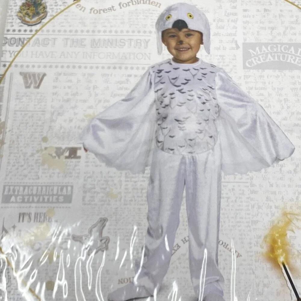 Disguise Toddler Harry Potter Hedwig Owl Halloween Costume Jumpsuit Headpiece